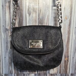 Michael Kors Black Pebble Leather Crossbody Bag